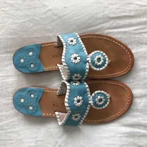 Blue and white Jack Rogers sandals